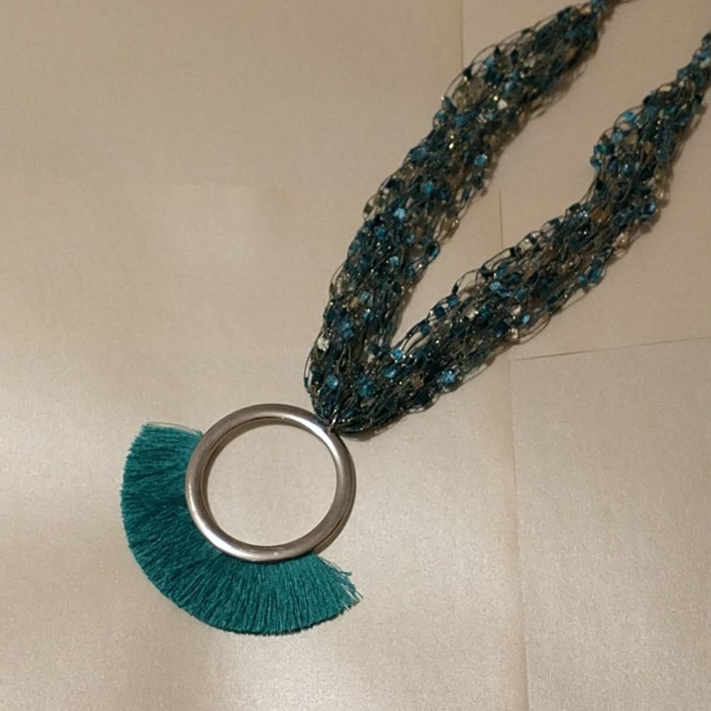 Ladder Ribbon Hand Croched Necklace!